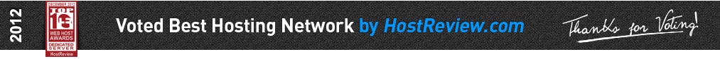Voted Best Hosting Network by HostReview.com