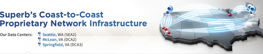 A map showing all of our data center locations