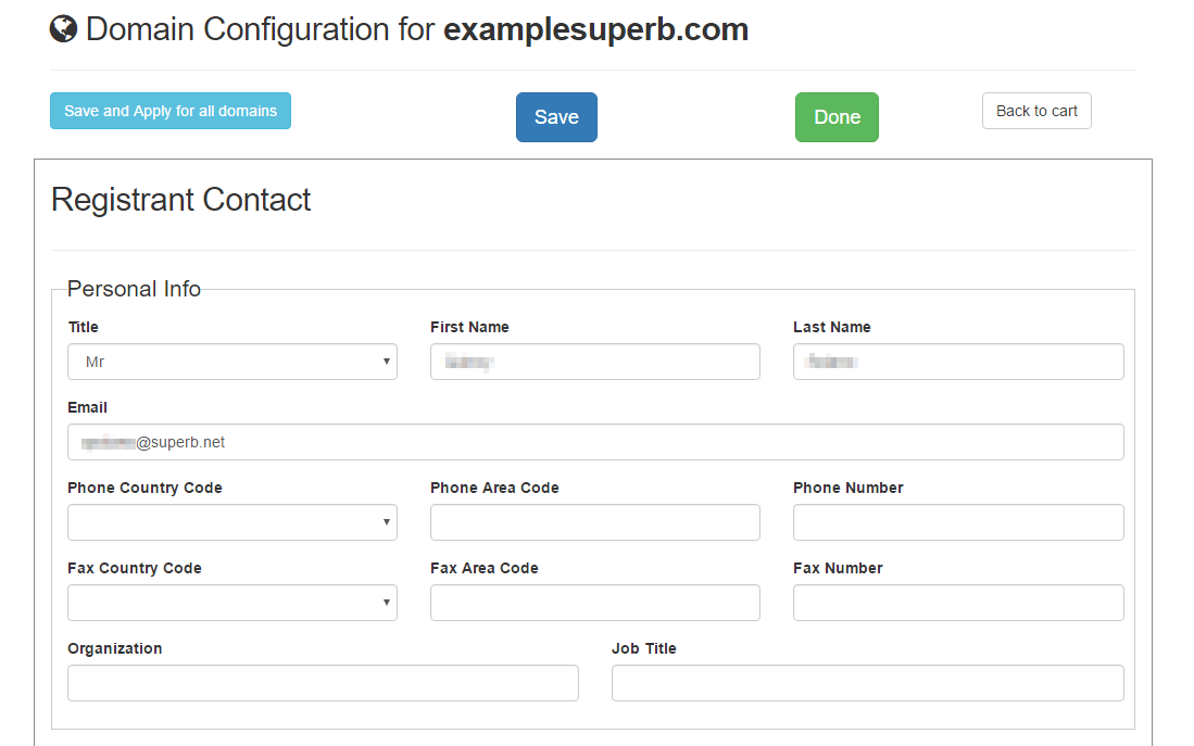 myCP® control panel - Cart Summary & Credit